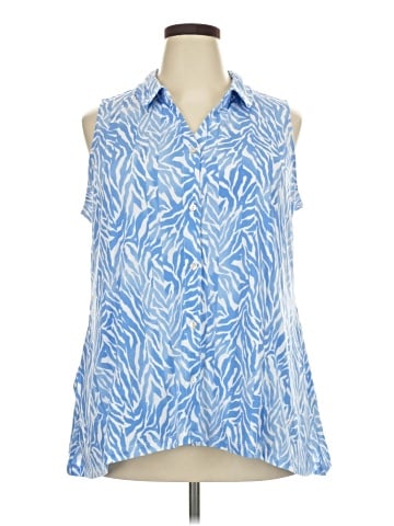 Susan Graver Sleeveless Button-Down Shirt (view 1)