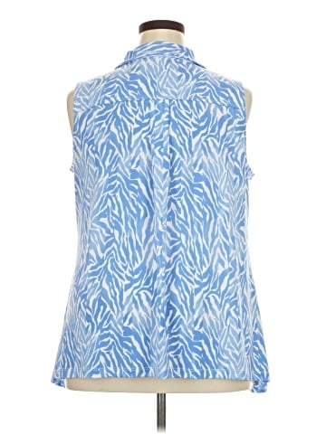 Susan Graver Sleeveless Button-Down Shirt (view 2)