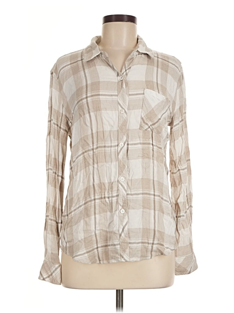 Pre-owned Rails Long Sleeve Blouse In Tan