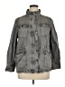 Caslon 100% Cotton Solid Gray Jacket Size XL Petite - photo 1