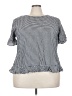Talbots Houndstooth Silver Short Sleeve Blouse Size 3X - photo 1