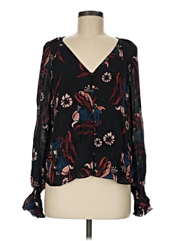 Joie Long Sleeve Silk Top (view 1)