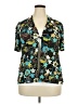 Just In Thyme Ltd. Floral Teal Short Sleeve Blouse Size 18 - photo 1
