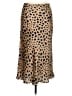Réalisation 100% Silk Animal Print Tan Silk Skirt Size M - photo 2
