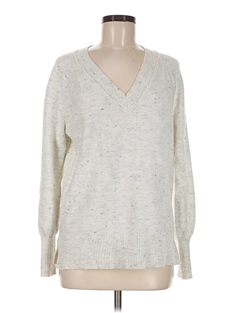 Pre-owned Ann Taylor Loft Pullover Sweater In Silver