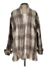 Aura Plaid Tan Gray Coat Size L - photo 1
