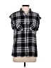 Rails 100% Rayon Plaid Black Sleeveless Button-Down Shirt Size M - photo 1
