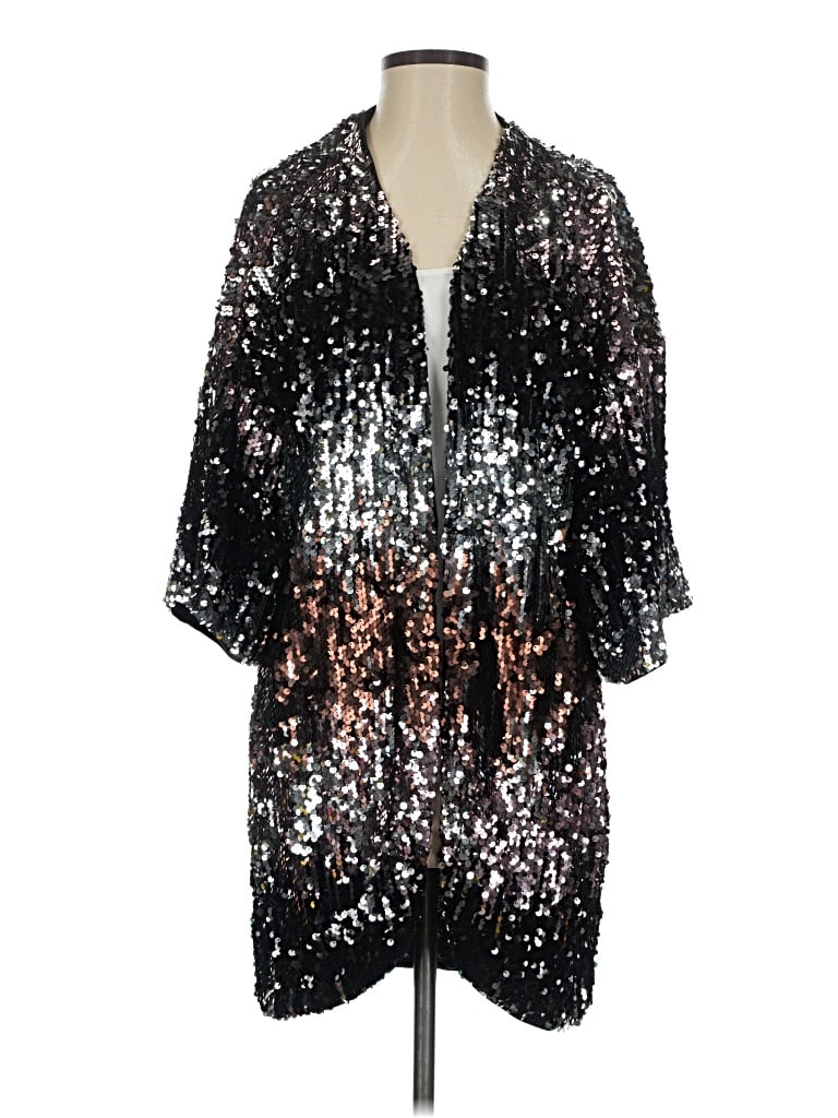 Pre-owned Honey Belle Kimono In Silver