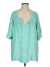 Easel Teal 3/4 Sleeve Blouse Size S - photo 1