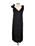 H&M 100% Polyester Solid Black Casual Dress Size 4 - photo 2