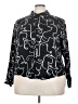 ELOQUII Print Black Long Sleeve Blouse Size 24 - photo 1