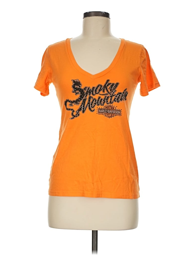 Pre-owned Harley Davidson Short Sleeve T-shirt In Orange