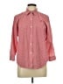 Chaps 100% Cotton Checkered-gingham Red Long Sleeve Button-Down Shirt Size L - photo 1
