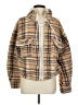 No Boundaries 100% Polyester Plaid Brown Jacket Size Med 8/10 - photo 1