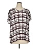 Halogen 100% Polyester Silver Short Sleeve Blouse Size 1X - photo 1