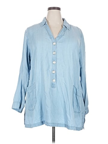 Soft Surroundings 3/4 Sleeve Button-Down Shirt (view 1)