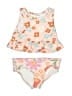 Unbranded Floral Pink Orange Two Piece Swimsuit Size 3 - 4T - photo 1