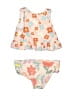 Unbranded Floral Pink Orange Two Piece Swimsuit Size 3 - 4T - photo 2
