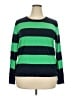 J.Crew Factory Store 100% Cotton Stripes Green Pullover Sweater Size 2X - photo 1