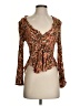 VICI 100% Rayon Brown Long Sleeve Blouse Size XS - photo 1