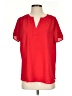 Pleione 100% Polyester Red Short Sleeve Blouse Size S - photo 1