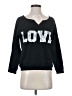 Feathers Black Long Sleeve Top Size S - photo 1