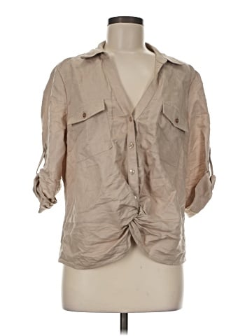 INC International Concepts 3/4 Sleeve Button-Down Shirt (view 1)