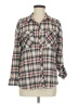 Love Potion Plaid Gray 3/4 Sleeve Blouse Size M - photo 1