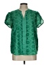 Kate Kasin Green Short Sleeve Blouse Size L - photo 1