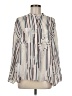 Reiss Stripes Silver Long Sleeve Blouse Size 6 - photo 1