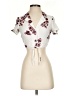 Forever 21 100% Rayon Floral Ivory Short Sleeve Blouse Size S - photo 1