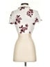 Forever 21 100% Rayon Floral Ivory Short Sleeve Blouse Size S - photo 2