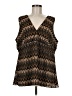 Assorted Brands 100% Polyester Chevron-herringbone Brown Sleeveless Blouse One size - photo 1