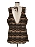 Assorted Brands 100% Polyester Chevron-herringbone Brown Sleeveless Blouse One size - photo 2