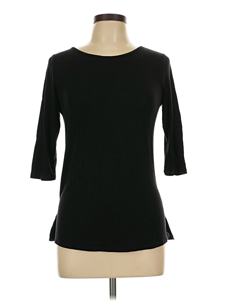 Pre-owned Acting Pro 3/4 Sleeve Top Black Boatneck Tops