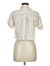 Volcom 100% Viscose Stripes Ivory Short Sleeve Blouse Size M - photo 2