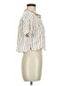 Volcom 100% Viscose Stripes Ivory Short Sleeve Blouse Size M - photo 4