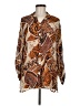 Chico's Design 100% Rayon Paisley Brown Long Sleeve Blouse Size Med (1) - photo 1