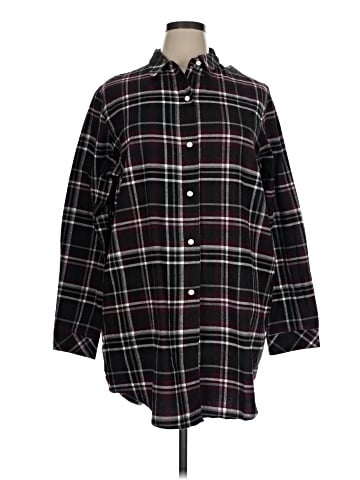 Hue 3/4 Sleeve Button-Down Shirt (view 1)