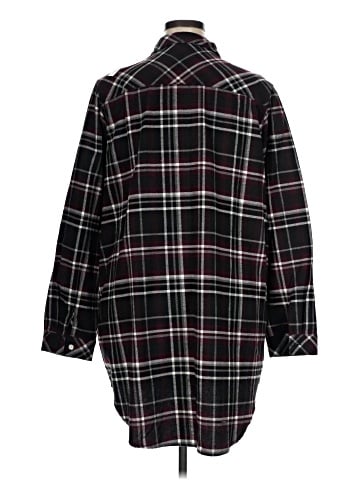 Hue 3/4 Sleeve Button-Down Shirt (view 2)