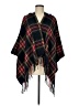 Unbranded 100% Acrylic Black Burgundy Poncho One size - photo 1