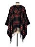 Unbranded 100% Acrylic Black Burgundy Poncho One size - photo 2