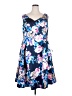 Alex Evenings 100% Polyester Floral Blue Cocktail Dress Size 18 - photo 1