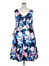 Alex Evenings 100% Polyester Floral Blue Cocktail Dress Size 18 - photo 2