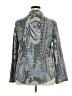 NORACORA 100% Polyester Paisley Blue Long Sleeve Blouse Size XXL - photo 2