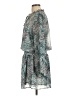 Veronica M. 100% Polyester Print Green Casual Dress Size L - photo 5