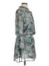Veronica M. 100% Polyester Print Green Casual Dress Size L - photo 4