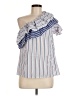 Parker 100% Cotton White Blue Sleeveless Blouse Size M - photo 1