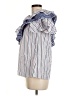 Parker 100% Cotton White Blue Sleeveless Blouse Size M - photo 5