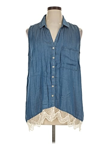 Chelsea & Theodore Sleeveless Button-Down Shirt (view 1)